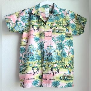 Boys' Hawaiian Aloha Shirt Carribean Life "We be Jammin" Shirt, Size XL